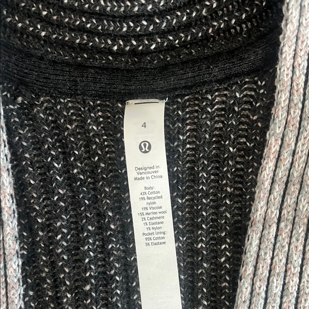 Lululemon Striped Open-Front Sweater size 4 - Picture 2 of 6